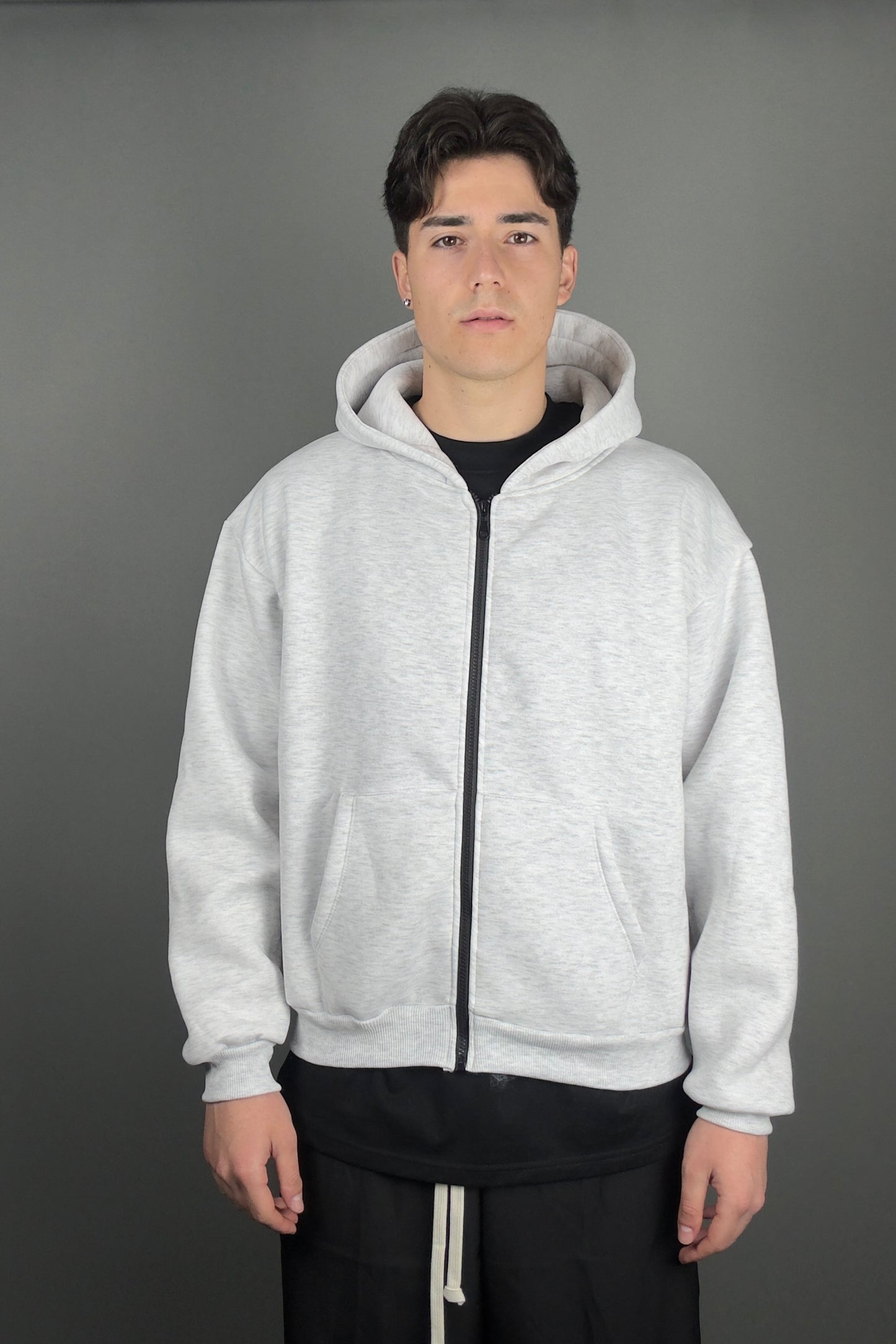 Felpa zip boxy