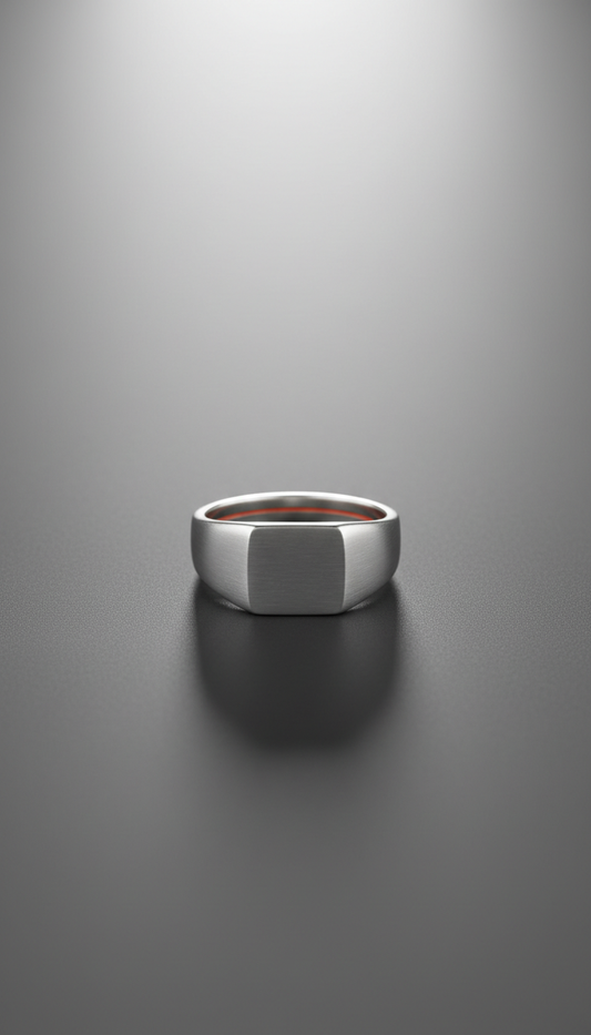 Anello chevalier argento opaco