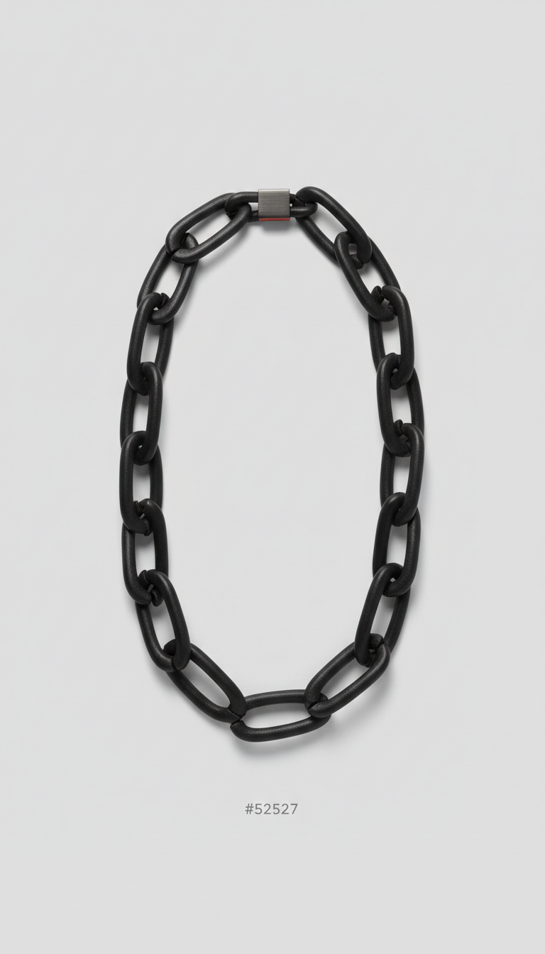 Collana a maglie in pelle nera